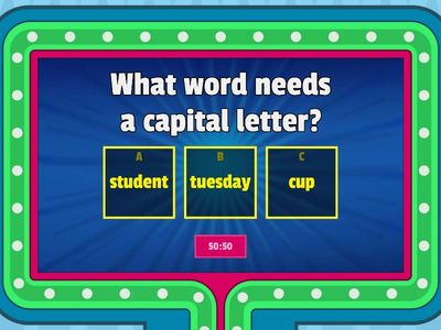Capital Letters Quiz (Proper Nouns)