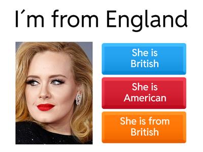 Countries and nationalities adults