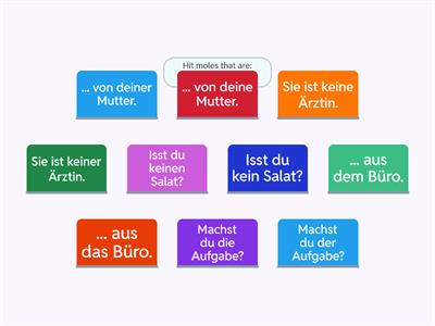 Nominativ, Akkusativ, Dativ 3