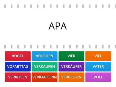 WÖRTER MIT "V" UND BEDEUTUNGEN