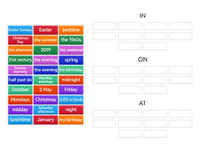 Prepositions of Time (IN-ON-AT)