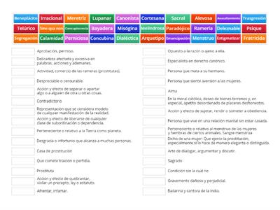 Vocabulario de "Eva y Pandora"