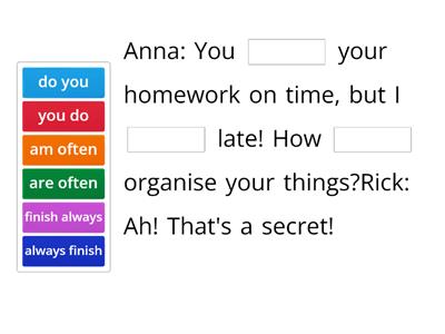 Present Simple + Frequency Adverbs & expressions of time