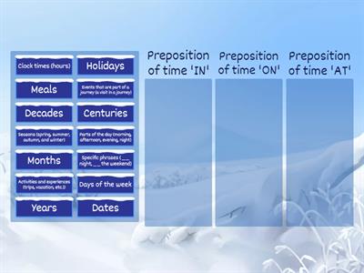 Prepositions of time 'IN', 'ON', and 'AT' ⏰