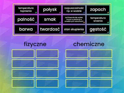 właściwości substancji (fizyczne i chemiczne)