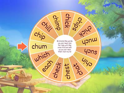 Digraph ch Word Wheel