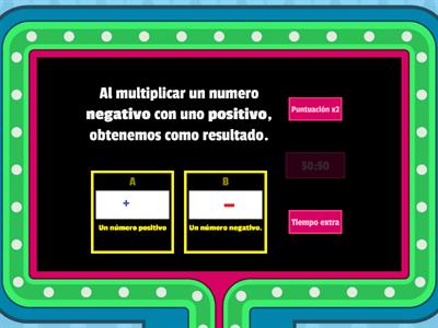 Multiplicacion de Números enteros.