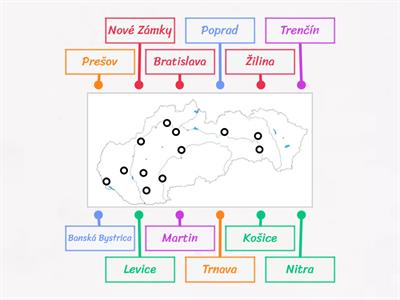 Mestá Slovenska - mapa