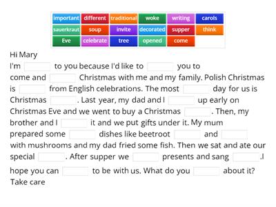 Christmas invitation - Missing word