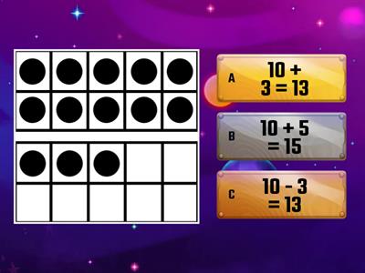 Unit 3: Ten Plus: Match the 10 Frame with the Number Sentence