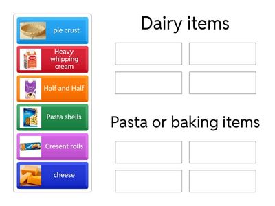Sort foods into categories