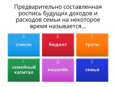 Обществознание Семейный бюджет 7 класс