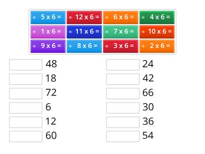 6x table - full sentence in random order