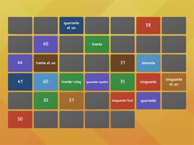 Numbers 20-60 - Matching Pairs