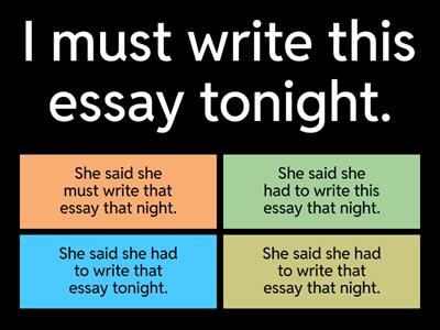 Reported Speech (2) Time expressions
