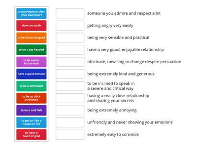 Idioms about personality and relationships