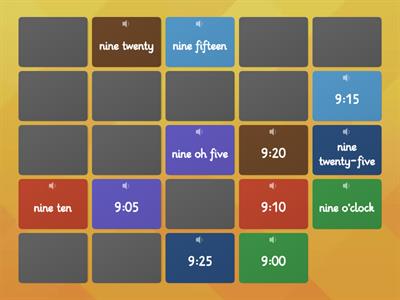 Time - Number/Written - Matching pairs