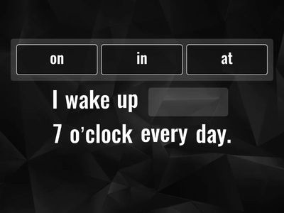 Prepositions of Time: At,On,In (A2 level)