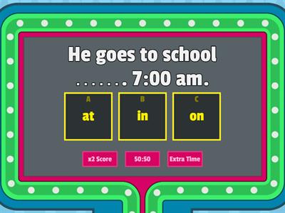 Prepositions of time: At, In, On