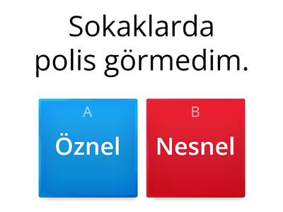 6. Sınıf Türkçe, Öznel-nesnel