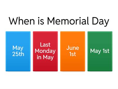 Memorial Day Quiz