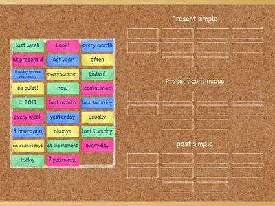 Present simple, present continuous, past simple - Time expressions (2). 
