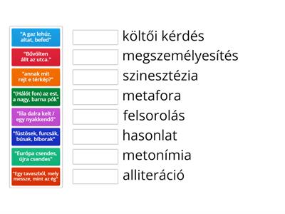 Költői eszközök (képek, alakzatok)