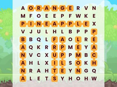 Fruits Wordsearch 