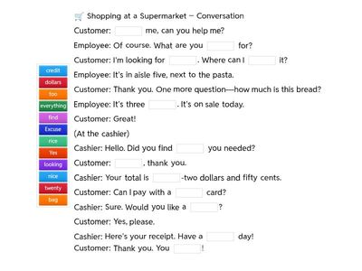 🛒 Shopping at a Supermarket – Conversation | By Teacher Mario