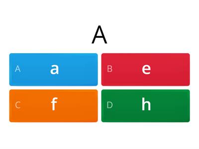 Upper and lower case alphabet