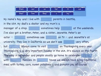  Pronouns (personal, possessive and object)