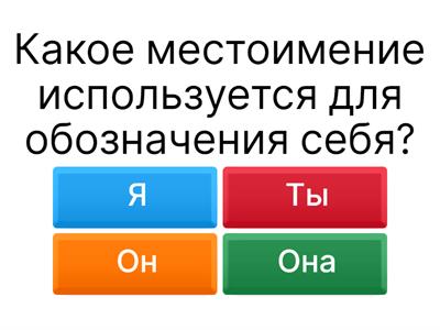 Личные местоимения 4 класс