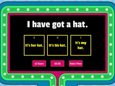 Game 4 - Personal and possessive pronouns - Gameshow Quiz