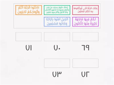 رتب آيات سورة الزخرف ٦٩ - ٧٣