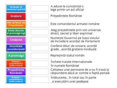 Președintele României cls. a VII -a