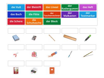 Maximal A1, Lektion 6, AB. S. 67 "die Schulsachen"