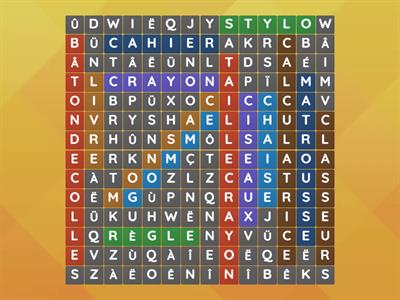 pencil case wordsearch starter