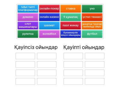 Қауіпті немесе қауіпсіз ойын