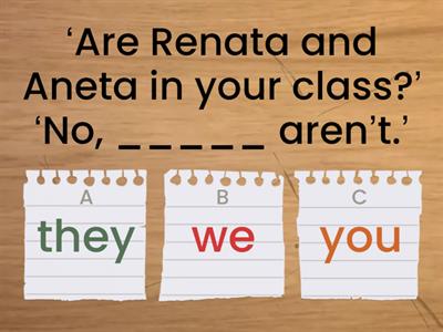 B1/A2 . Level Check -  Grammar 