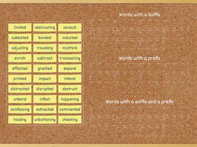 Prefixes and Suffixes