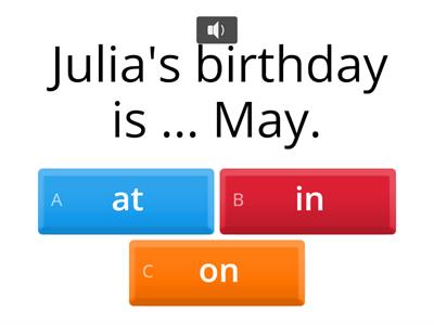 Prepositions of Time - quiz (game)