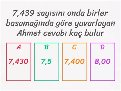 6 / B Matematik Ondalık Gösterim