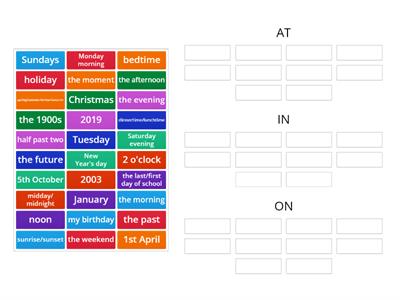 PREPOSITIONS AT ON IN