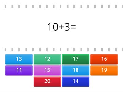 Тренування. Утворення чисел 11-20