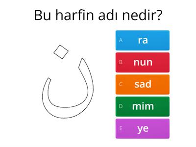 KURAN HARFLERİ BU HARFİN ADI NEDİR OYUNU