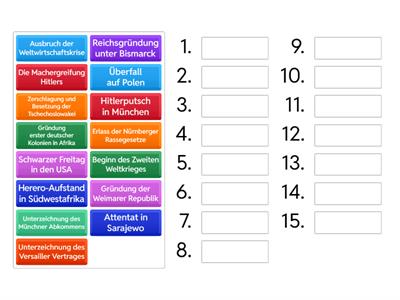 Wiederholung 9. Klasse Geschichte
