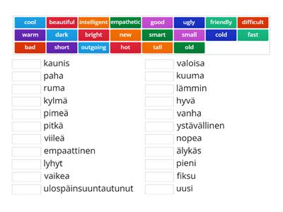 Englanti, adjektiivit