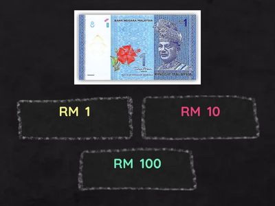 一年级 - 钱币 2.3 - 写出纸币的币值 (100 Quiz)