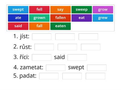 Project 4 - Irregular verbs 2 (all three forms)