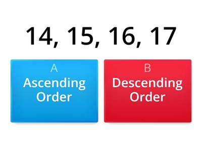 Ascending and Descending Order